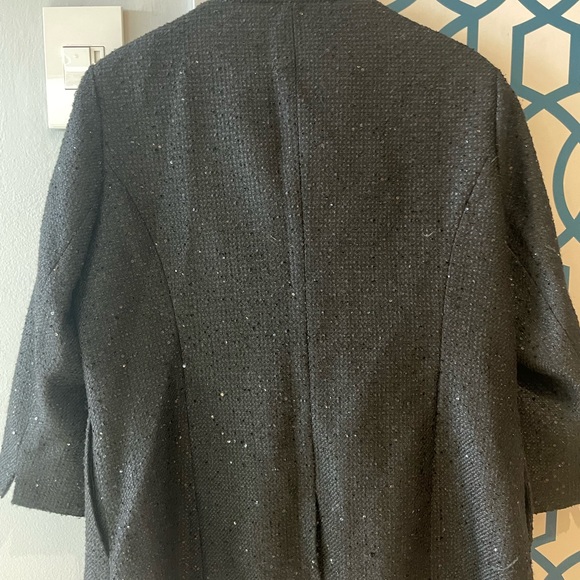 Chanel Black Tweed Sequin employee Uniform Jacket 12 - Picture 8 of 12